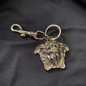 Versace gold Medusa keychain/bag charm